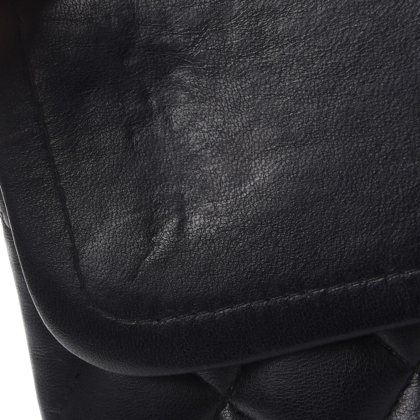 Lambskin Quilted Medium Double Flap Black