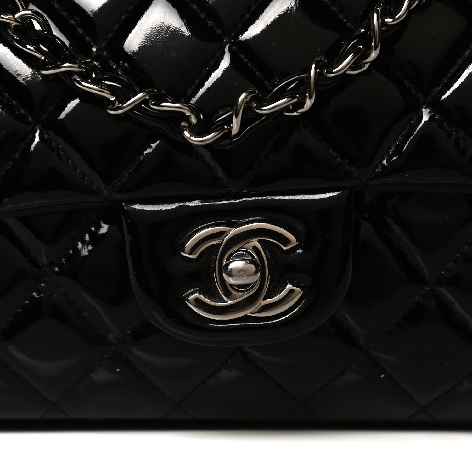 Chanel Patent Quilted Medium Double Flap Black 11 of 13