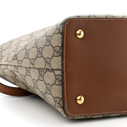 Gucci GG Supreme Monogram Linea A Foldover Tote Brown 9 of 11