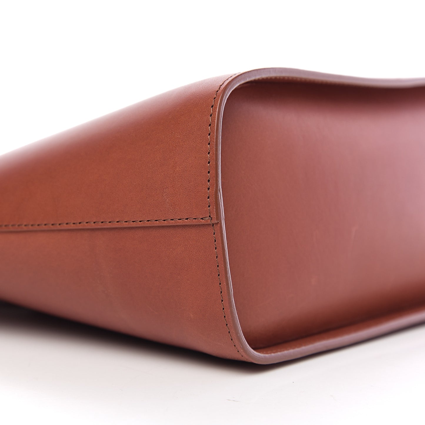 Calfskin Top Handle Rounded Bag Brandy