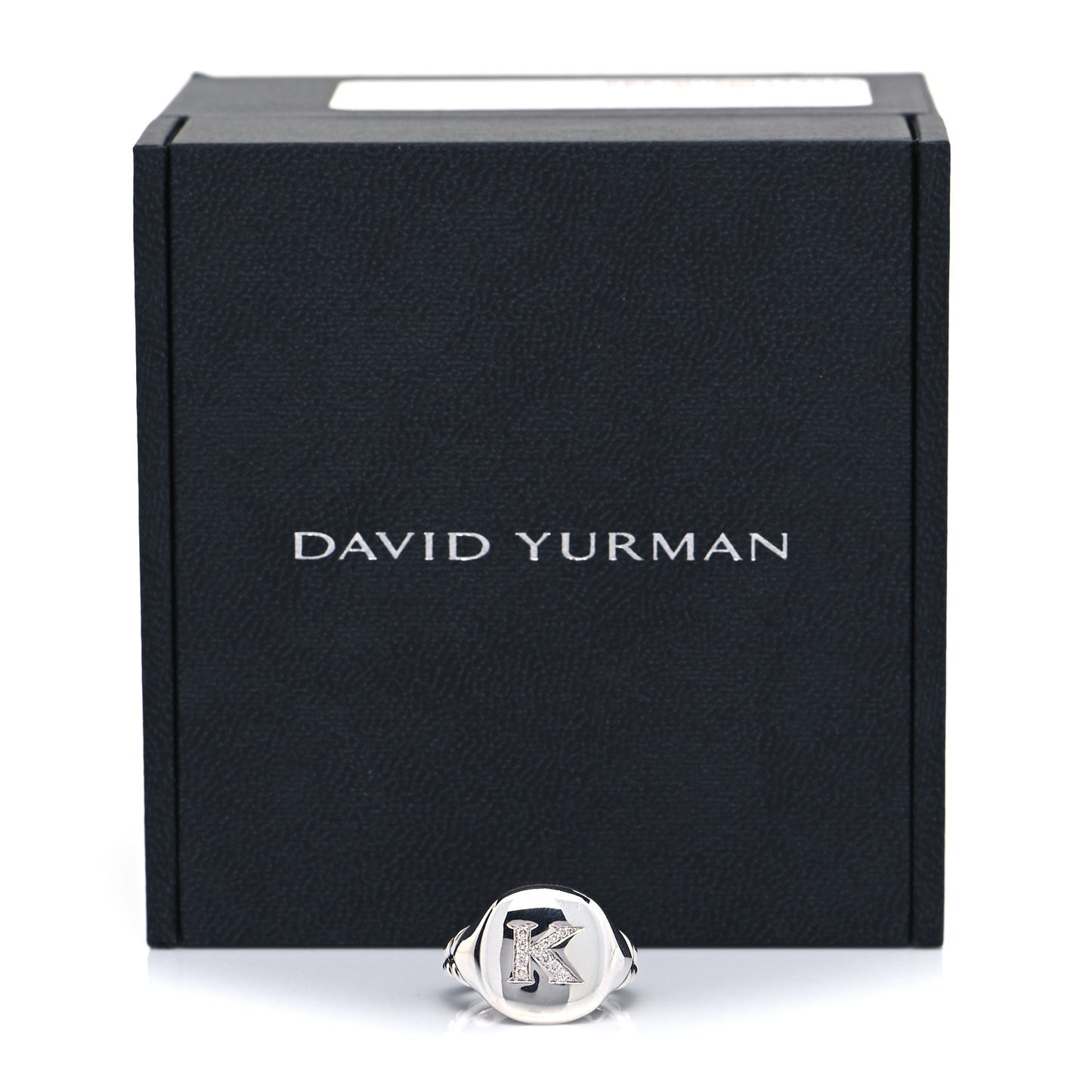 Sterling Silver Diamond 14mm Initial K Pinky Ring 48 4.5