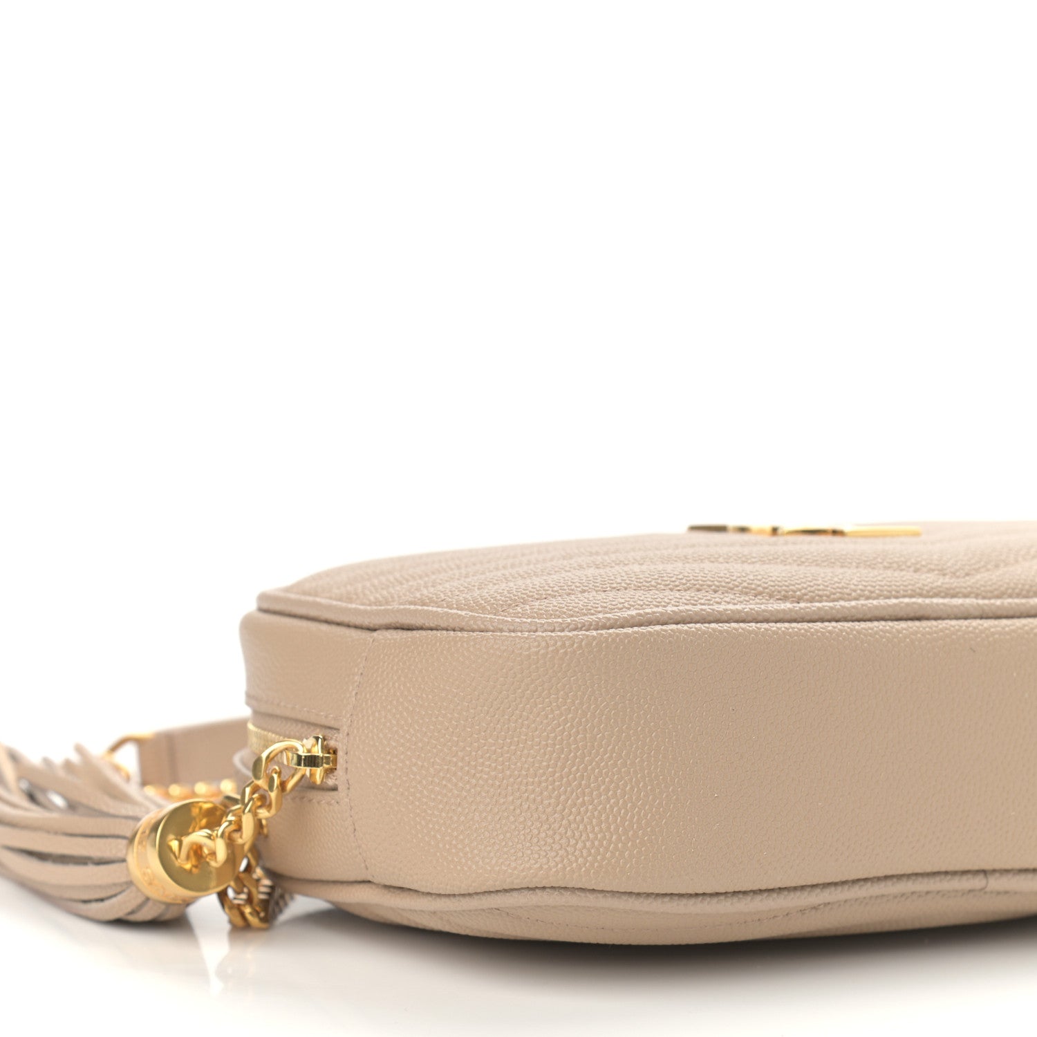 Saint Laurent Grain De Poudre Matelasse Monogram Mini Lou Camera Bag Dark Beige 9 of 10
