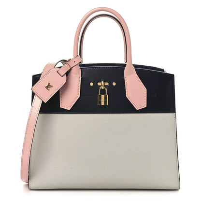 Louis Vuitton Calfskin City Steamer MM Gris Antartica Navy Rose Doux 1 of 12