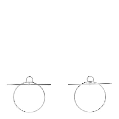 Hermes Sterling Silver MM Loop Earrings 1 of 5
