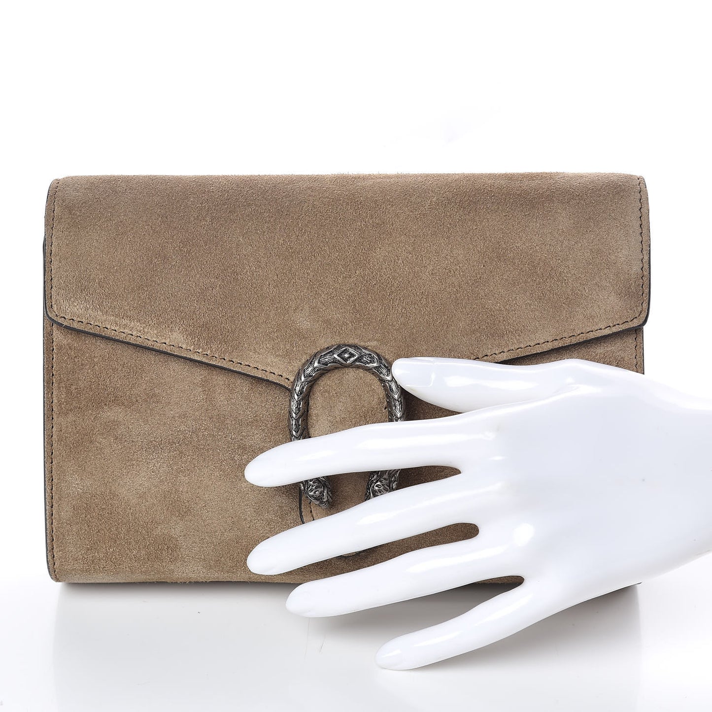 Suede Mini Dionysus Chain Wallet Beige