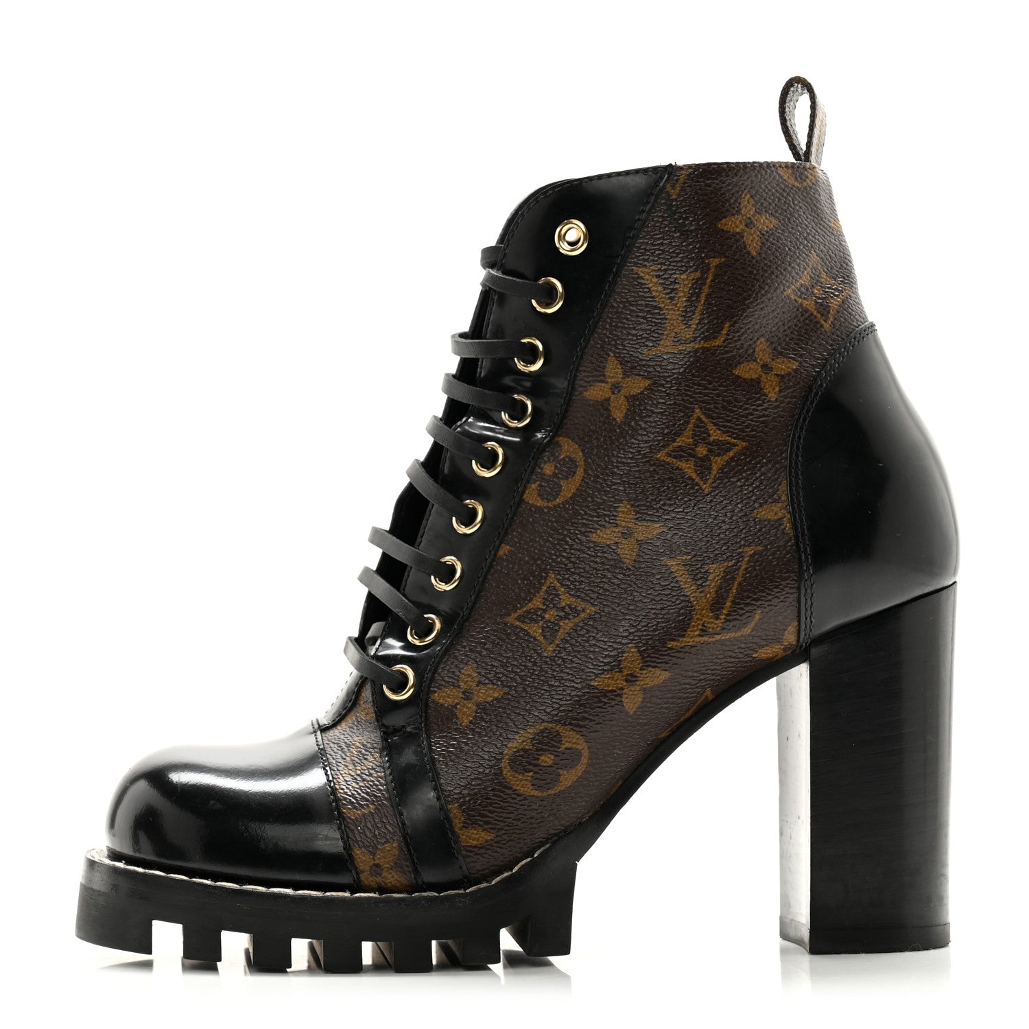 Louis Vuitton Patent Calfskin Monogram Star Trail Ankle Boots 39 Black 1 of 14