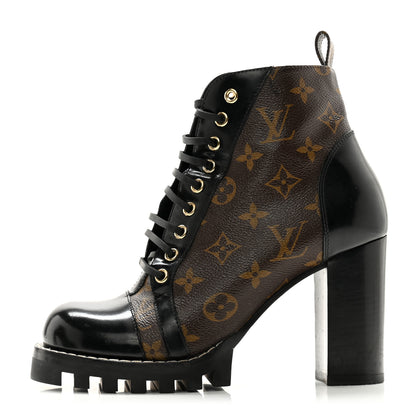 Louis Vuitton Patent Calfskin Monogram Star Trail Ankle Boots 39 Black 1 of 14