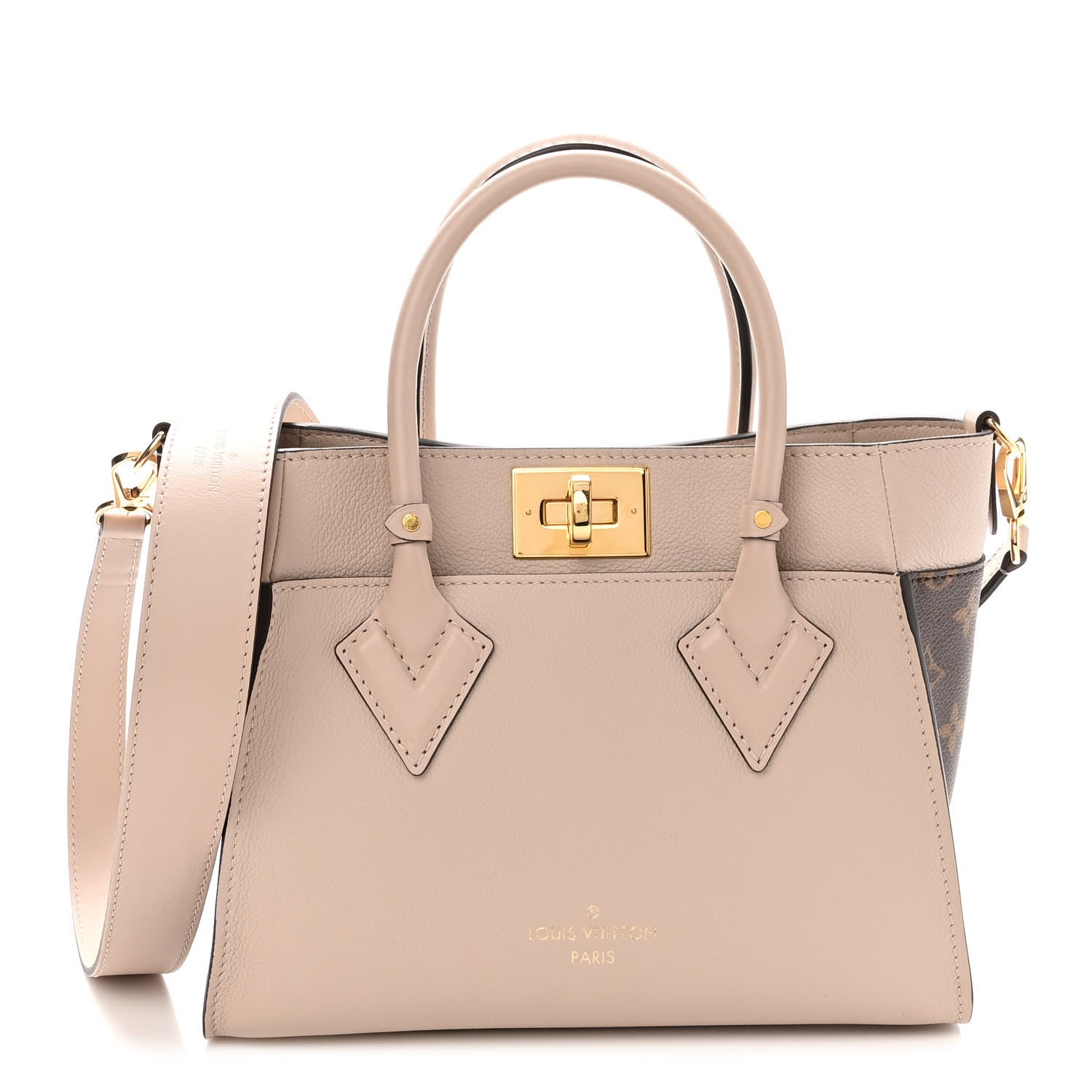 Louis Vuitton Calfskin Monogram On My Side PM Greige 1 of 9