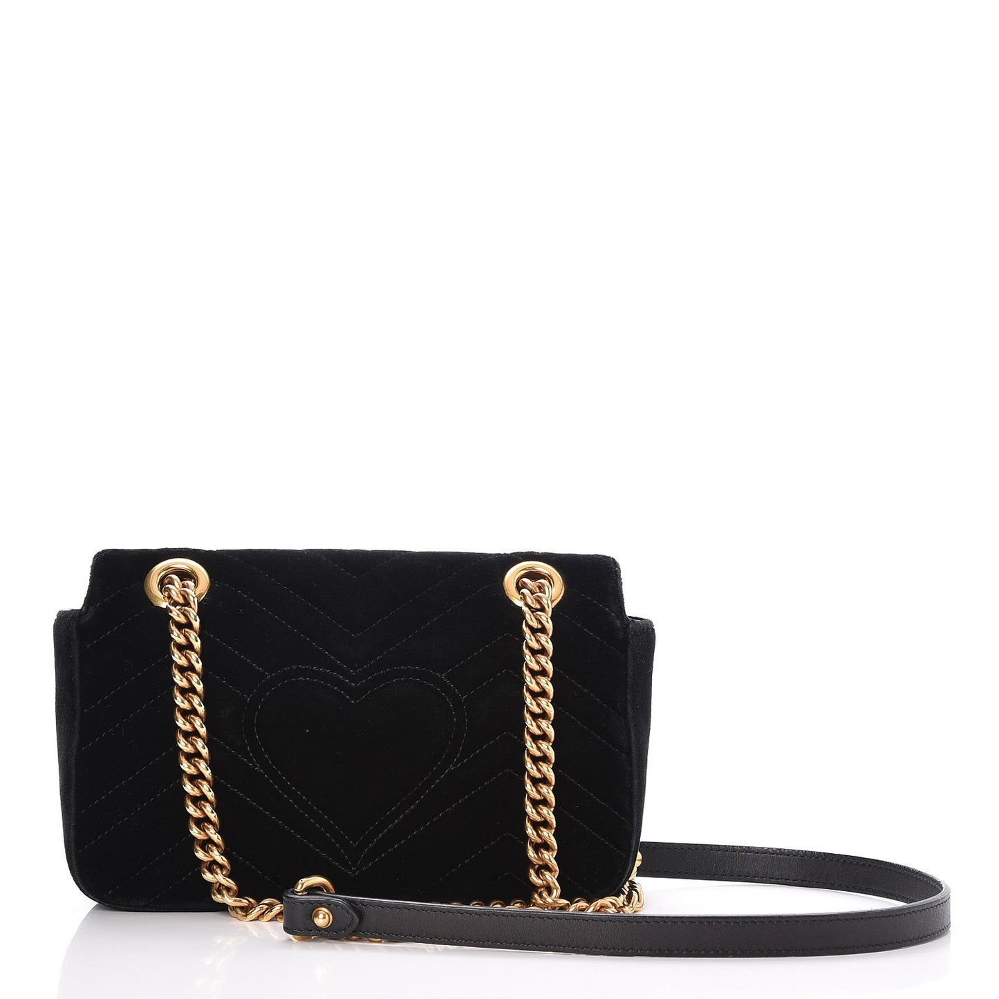 Velvet Matelasse Mini GG Marmont Shoulder Bag Black