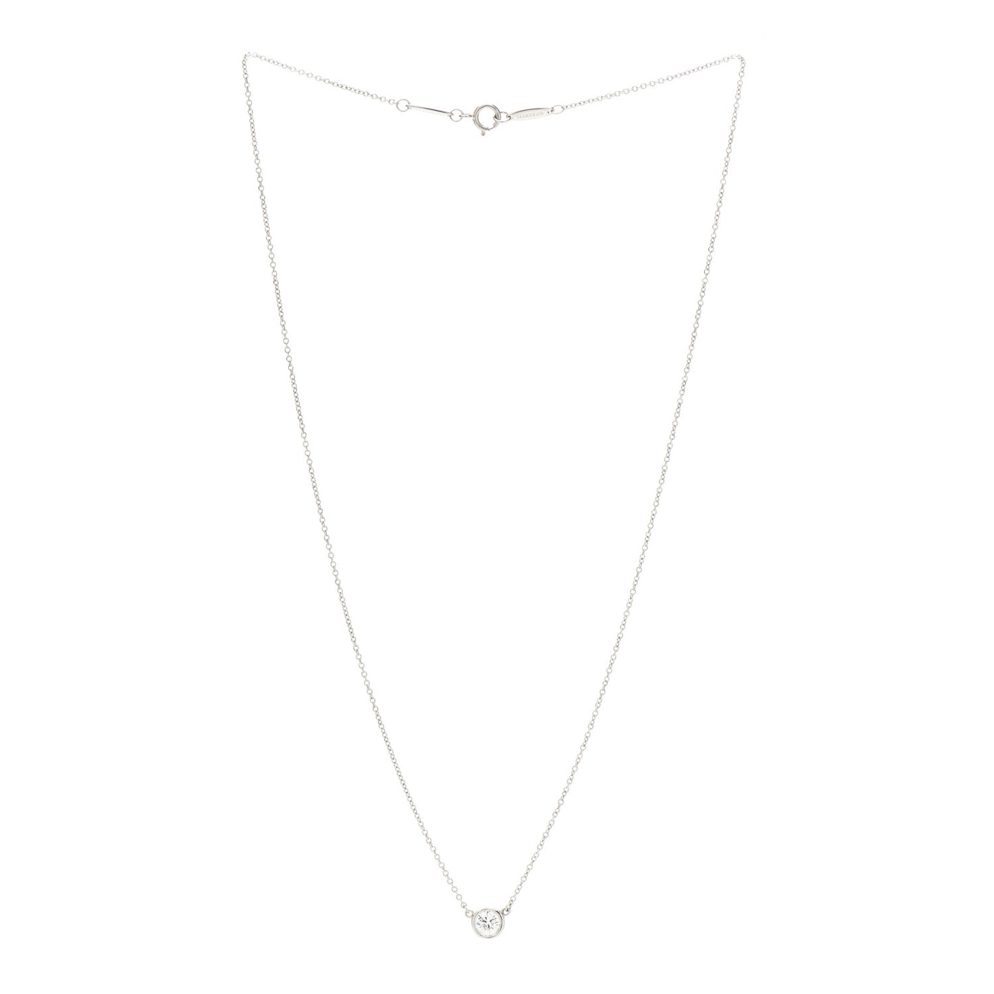 Platinum Diamond .32ct Elsa Peretti Diamonds by the Yard Pendant Necklace