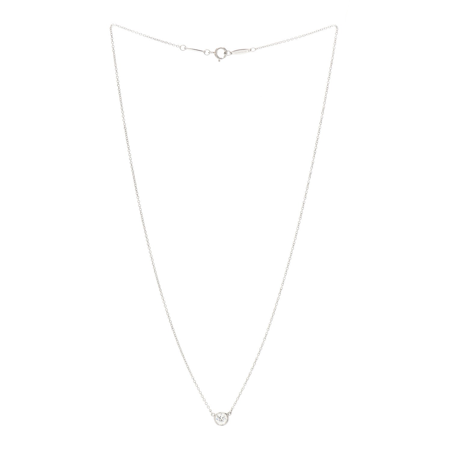 Tiffany Platinum Diamond .32ct Elsa Peretti Diamonds by the Yard Pendant Necklace 3 of 5