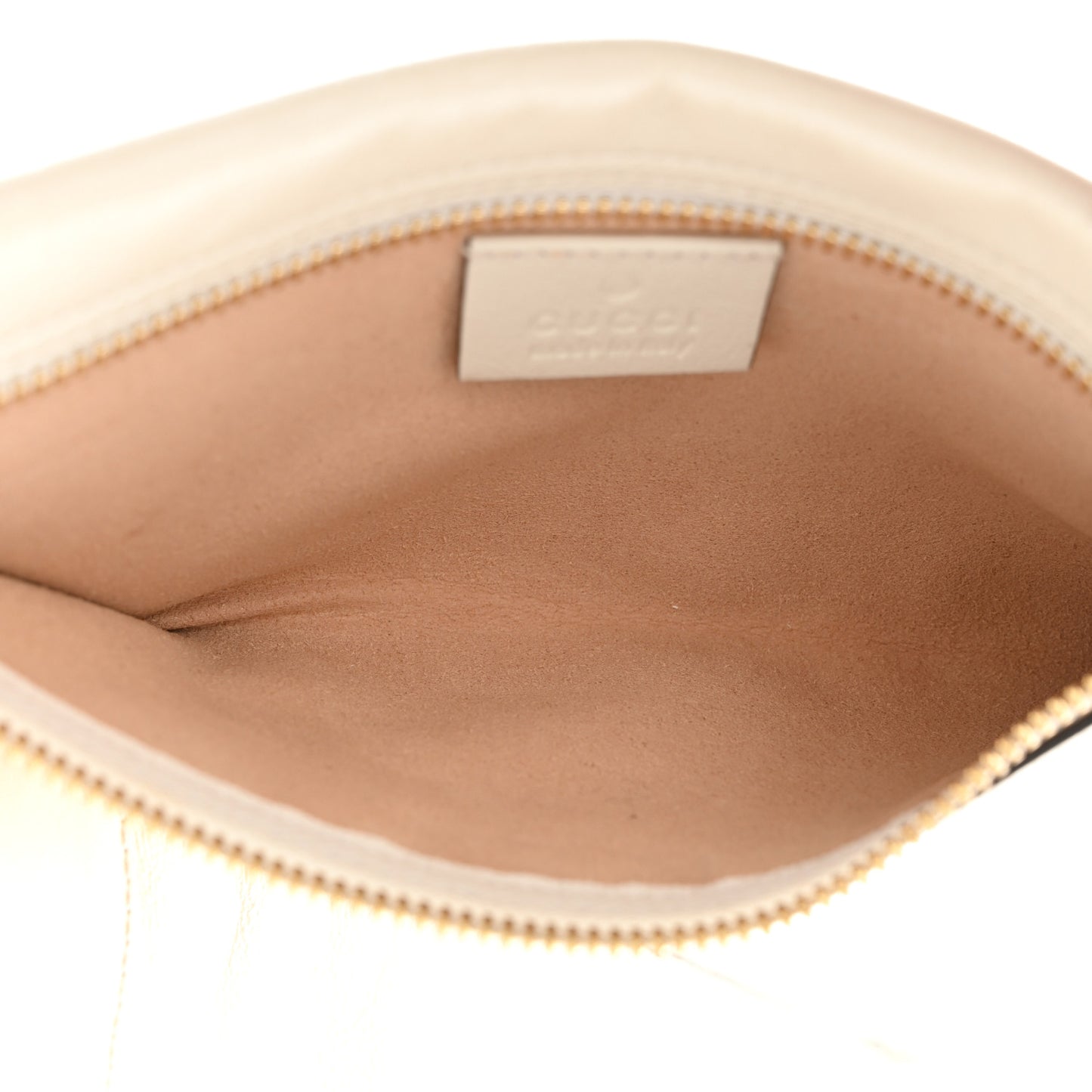 Suede Calfskin Large Rajah Chain Tote White