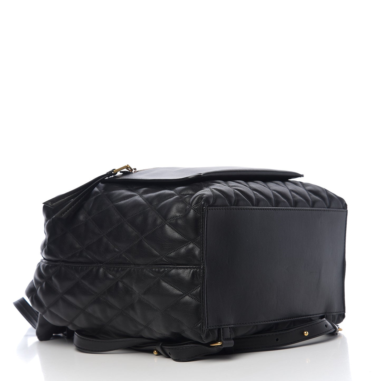 Rubberized Canvas Quilted Duo Backpack Black