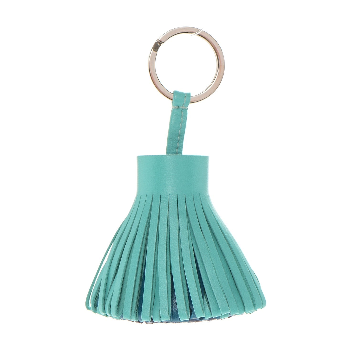 Hermes Lambskin Tri-Color Carmen Tassel Key Holder Bleu Lagoon Bleu Izmir Bleu De Malte 1 of 3