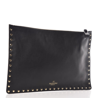Valentino Garavani Vitello Large Rockstud Zip Pouch Black 3 of 7