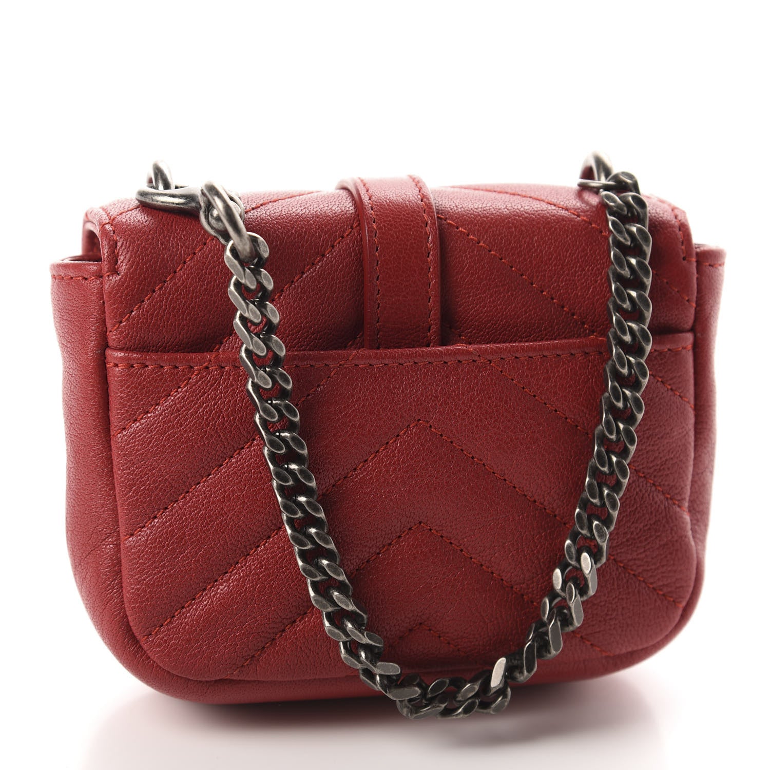 Saint Laurent Sheepskin Matelasse Monogram Mini College Bag New Red 3 of 6