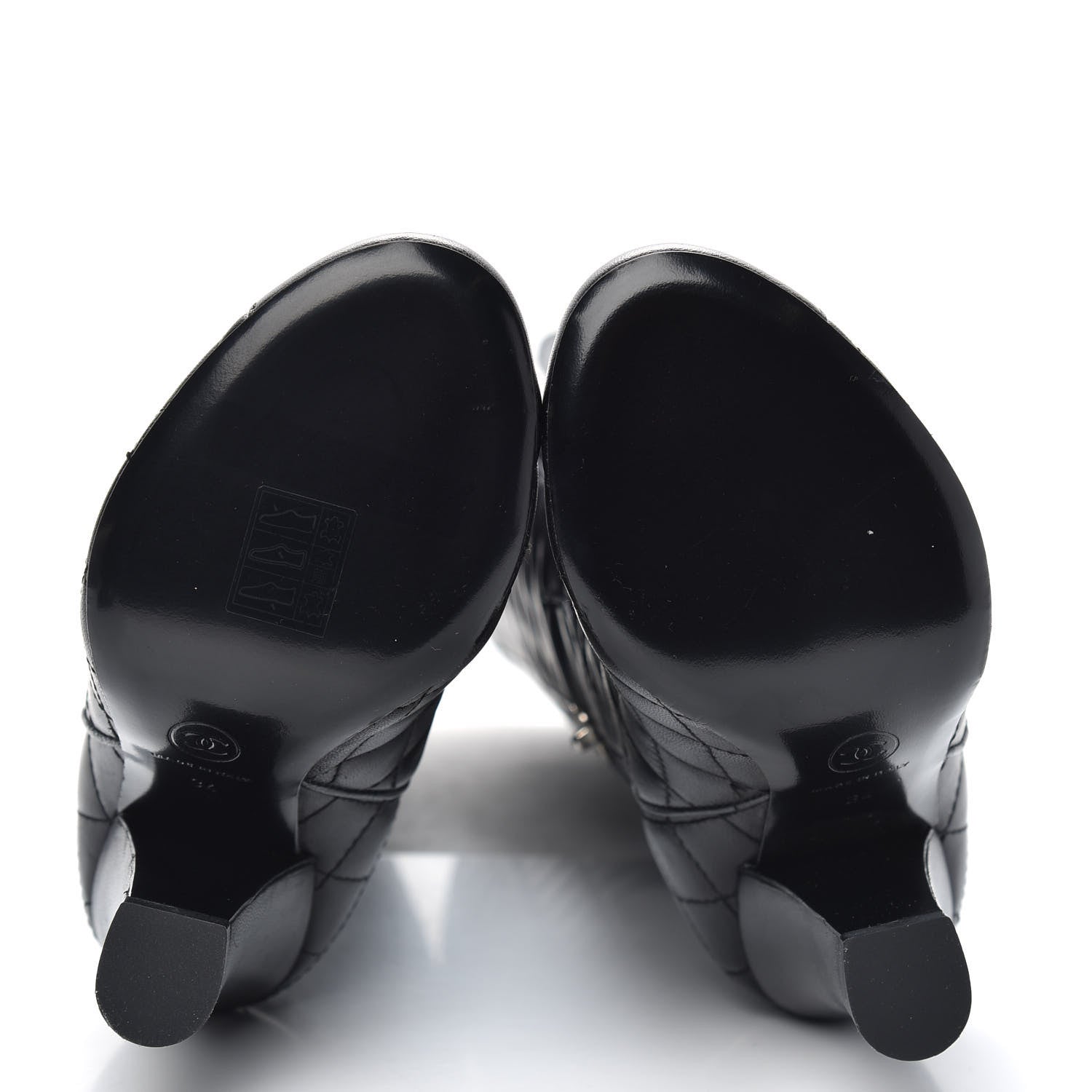 Chanel Lambskin Quilted Pocket High Boots 34 Black 5 of 8