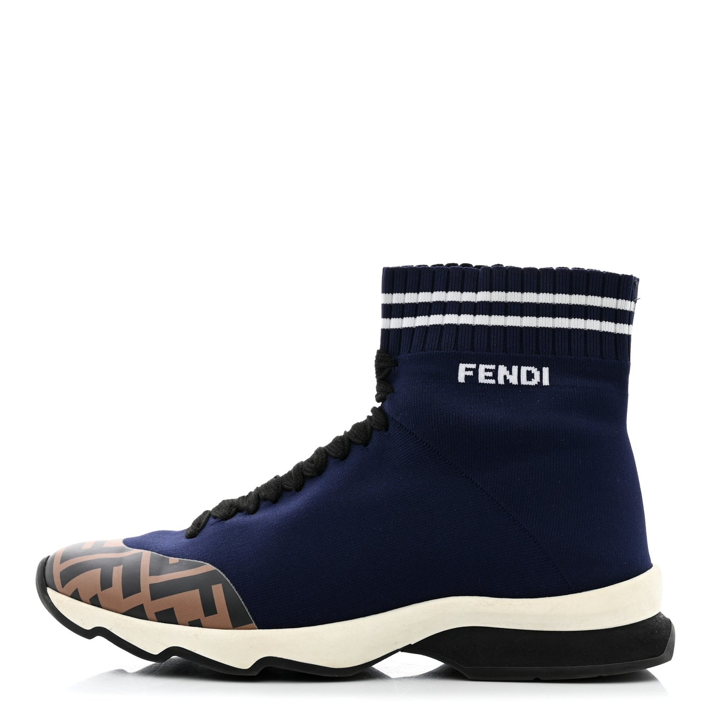 Stretch Knit Jacquard FF Sock Trainers 37 Navy Blue