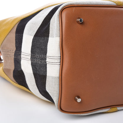 Burberry Canvas Mega Check Calfskin Chevron Medium Hobo Multicolor 10 of 14