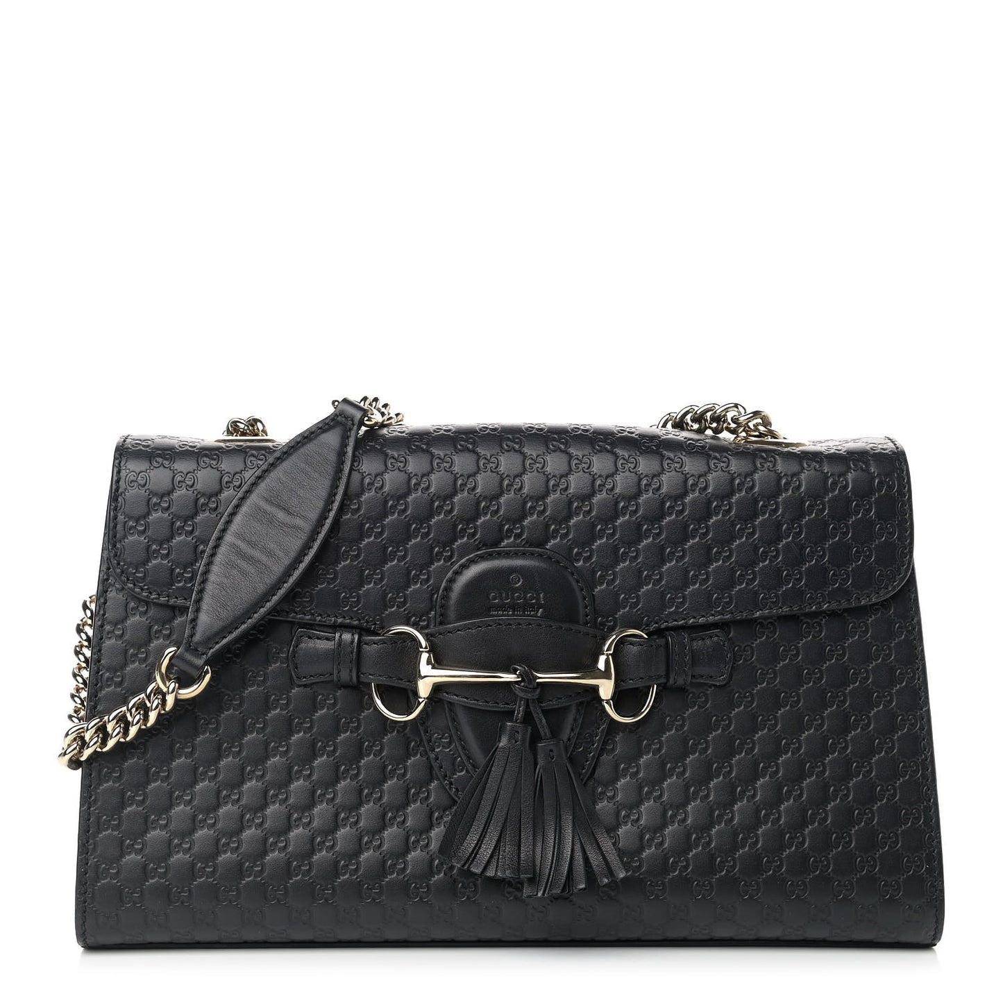 Microguccissima Medium Emily Chain Shoulder Bag Black