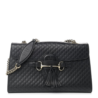 Gucci Microguccissima Medium Emily Chain Shoulder Bag Black 1 of 14