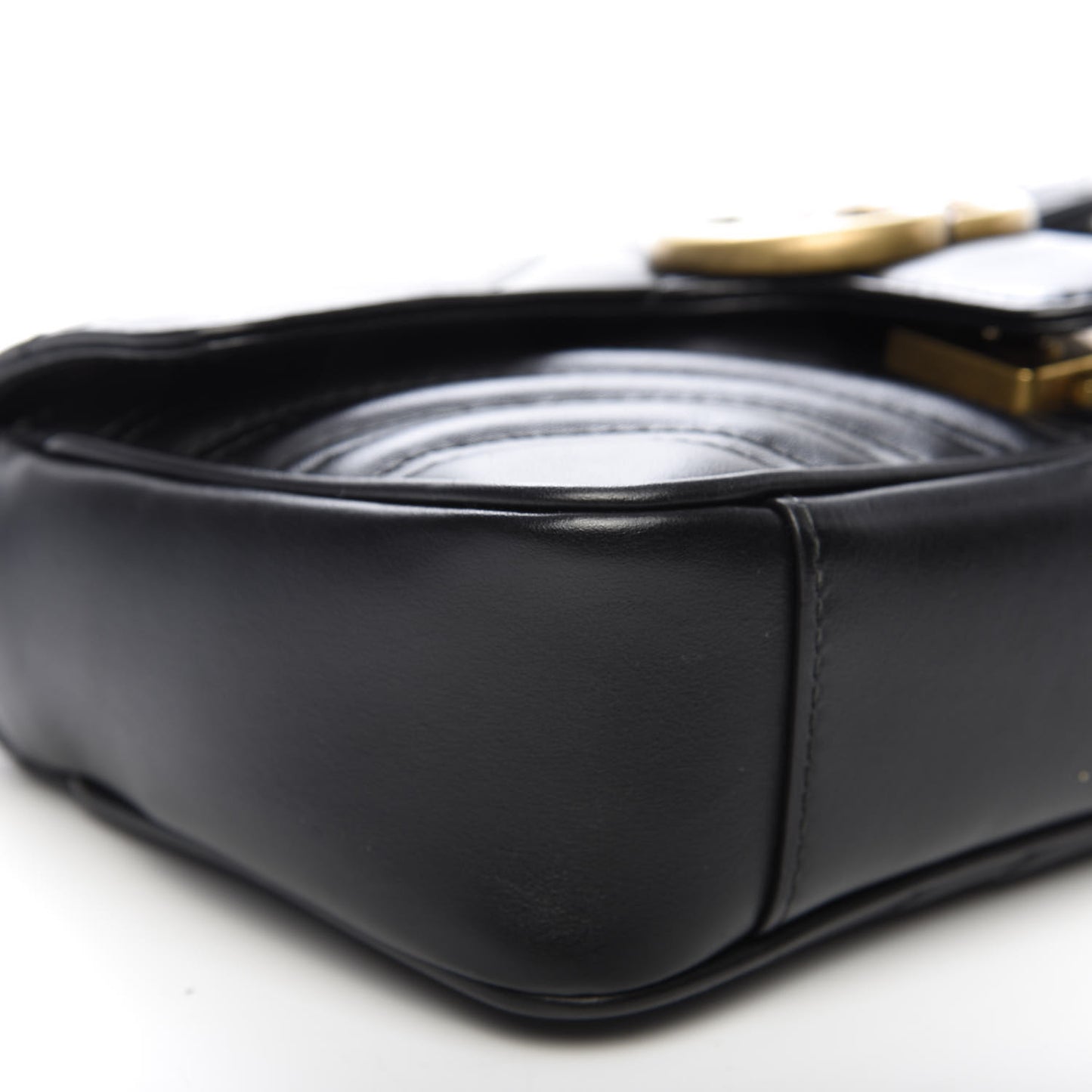 Calfskin Matelasse Mini GG Marmont Shoulder Bag Black