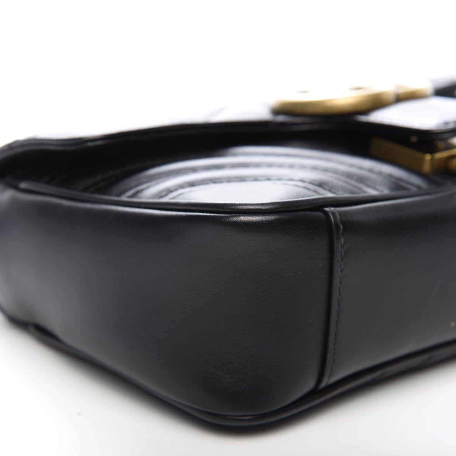 Gucci Calfskin Matelasse Mini GG Marmont Shoulder Bag Black 5 of 8