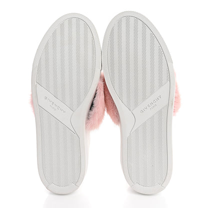 Givenchy Calfskin Mink Fur Womens Urban Street Sneakers 38.5 White Rose 6 of 11