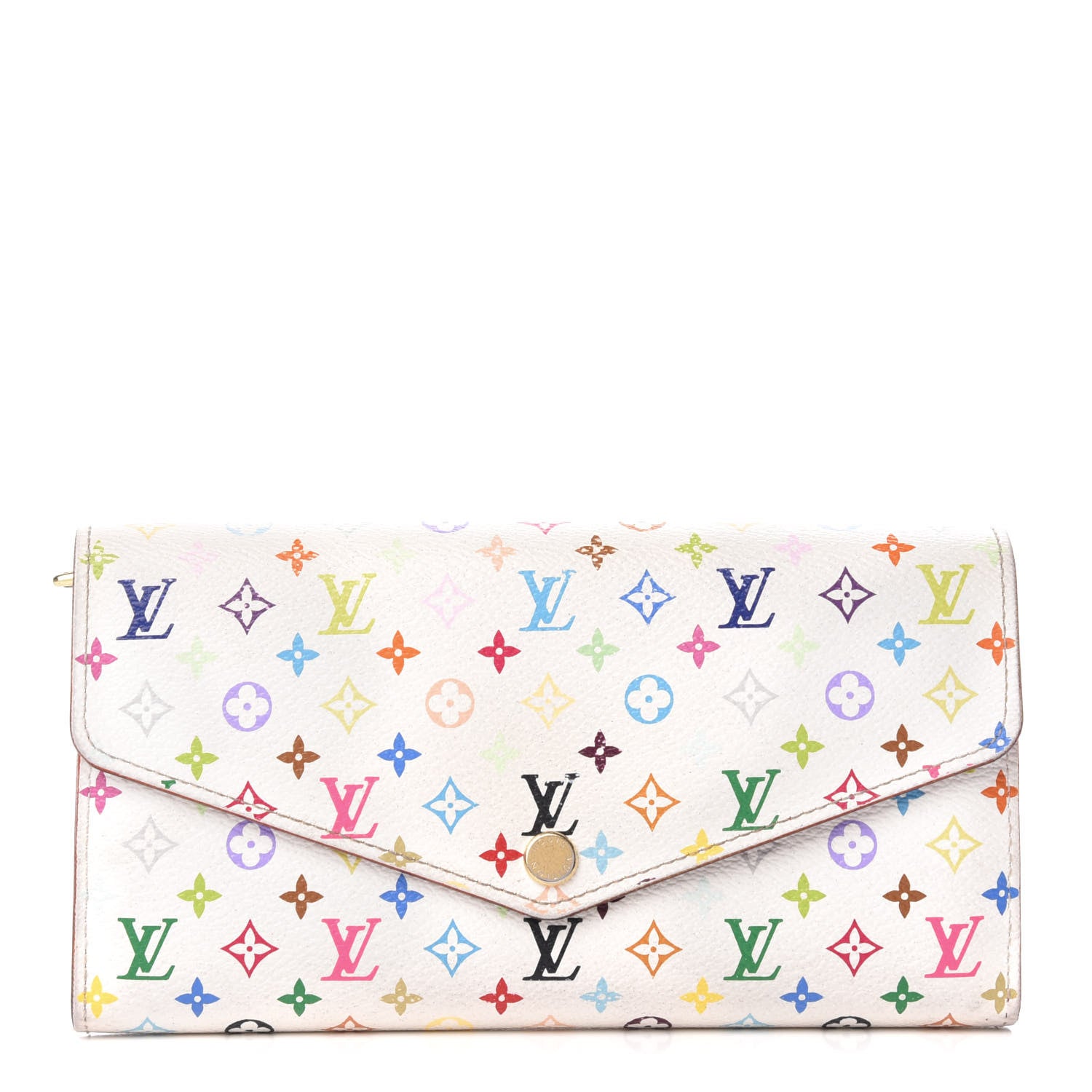 Louis Vuitton Monogram Multicolor Sarah Wallet NM White Eglantine 1 of 6