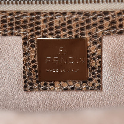 Fendi Zucca Embroidered Lizard Trim Bag Tobacco 6 of 9