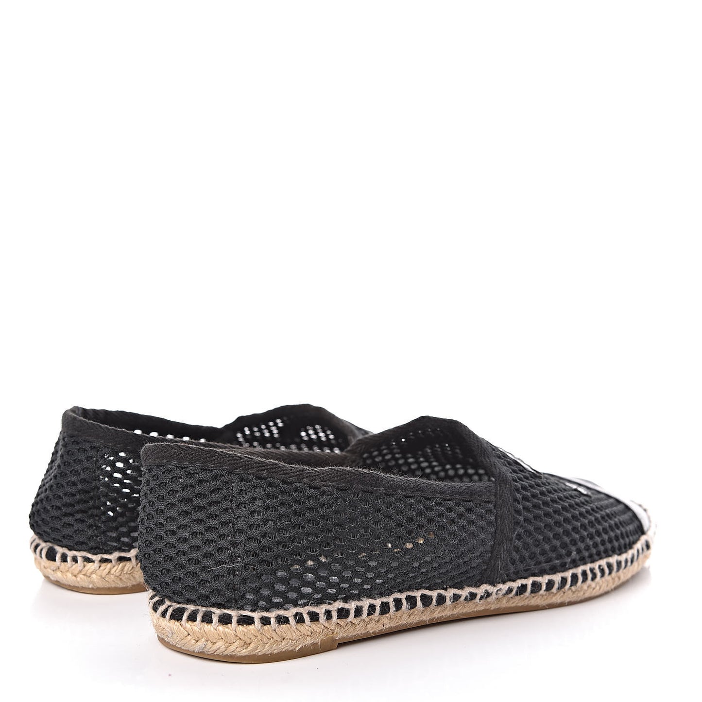 Mesh Lambskin Espadrilles 40 Black