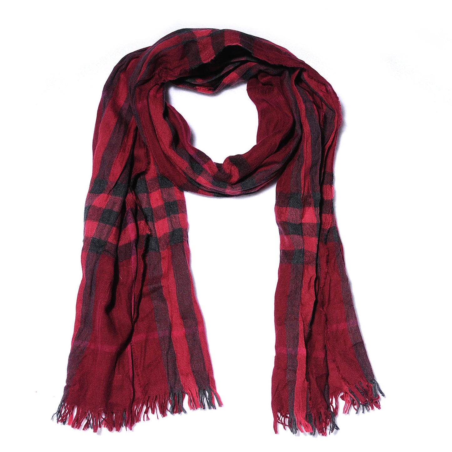Wool Silk Lightweight Scarf Damson Pink