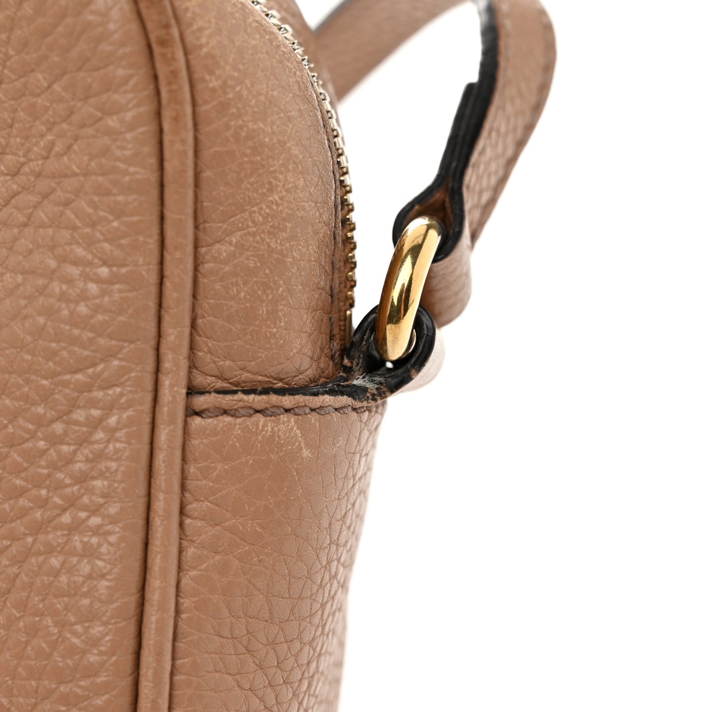 Pebbled Calfskin Small Soho Disco Bag Camelia