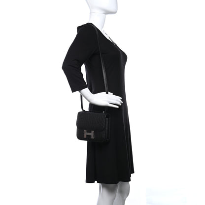 Hermes Ostrich Constance 18 Black 3 of 9
