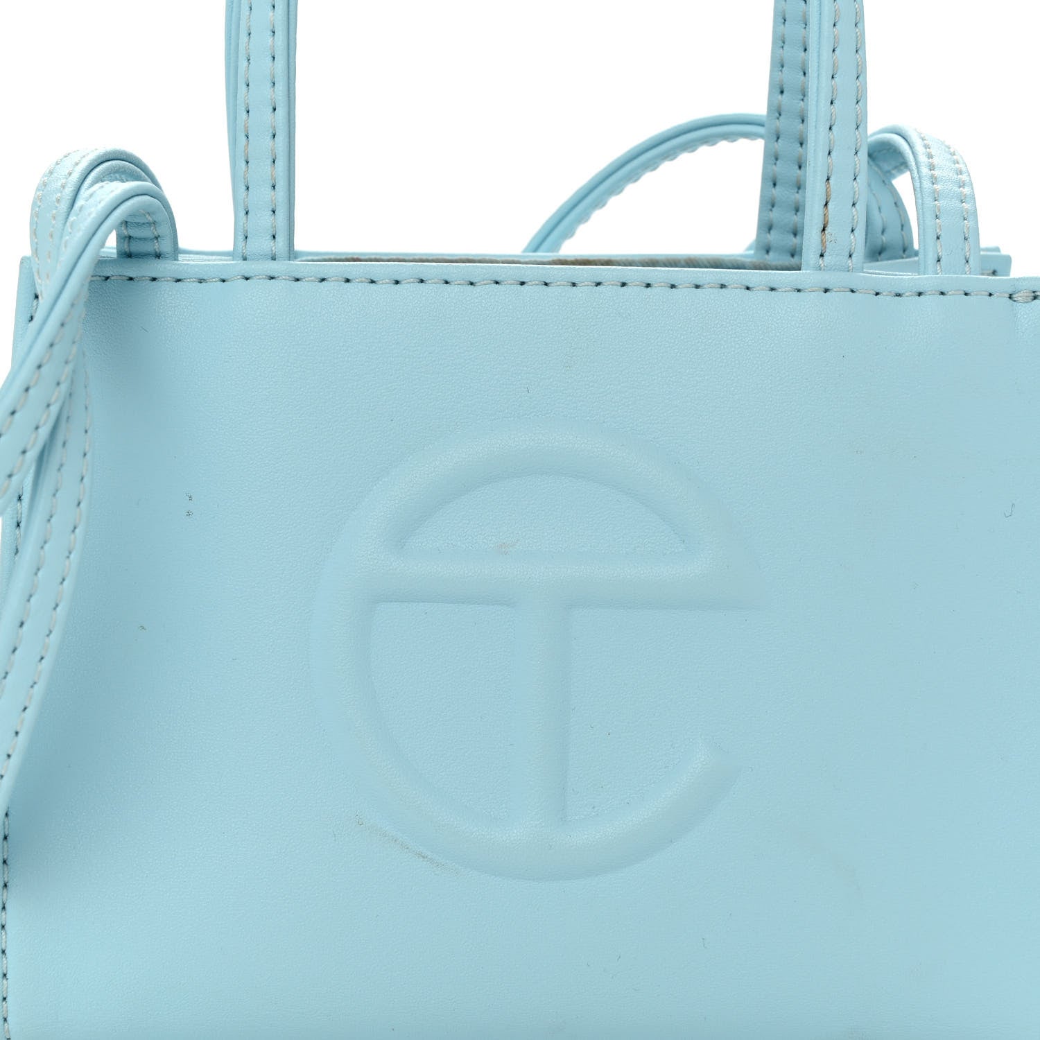 Telfar Vegan Leather Small Shopping Bag Pool Blue 7 of 14