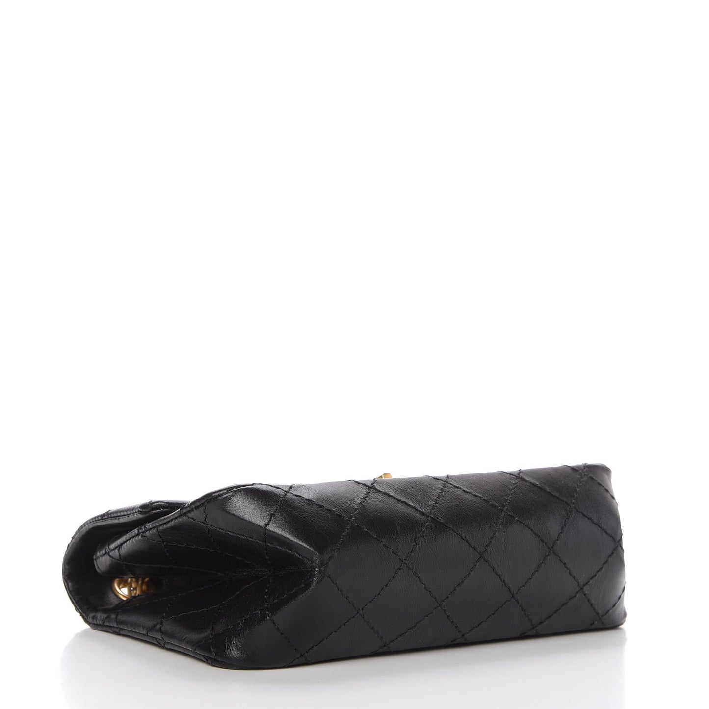 Aged Calfskin Quilted 2.55 Reissue Mini Flap Black