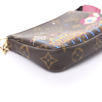 Louis Vuitton Monogram 2020 Christmas Animation Roller Coaster Mini Pochette Accessories Pivoine 6 of 11