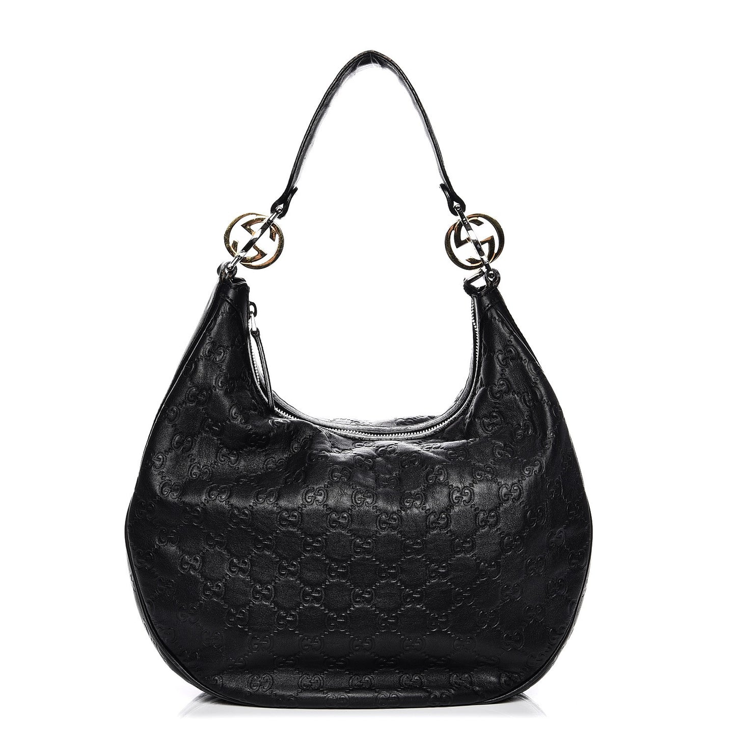 Guccissima Medium GG Twins Hobo Black