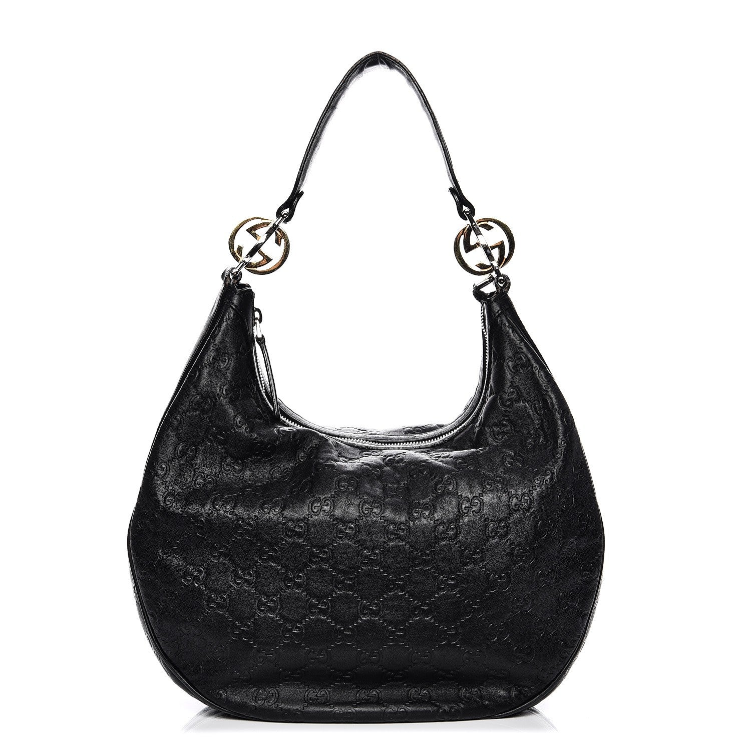 Gucci Guccissima Medium GG Twins Hobo Black 1 of 15
