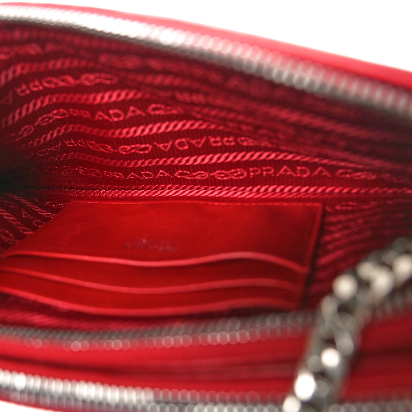 Soft Calfskin Diagramme Double Zip Chain Crossbody Bag Rosso