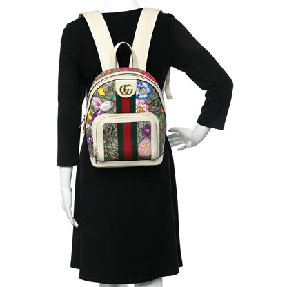 Gucci GG Supreme Monogram Flora Web Small Ophidia Day Backpack White 2 of 12