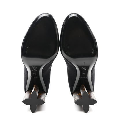 Louis Vuitton Monogram Stretch Fabric Silhouette Ankle Boots 38 Black 5 of 7
