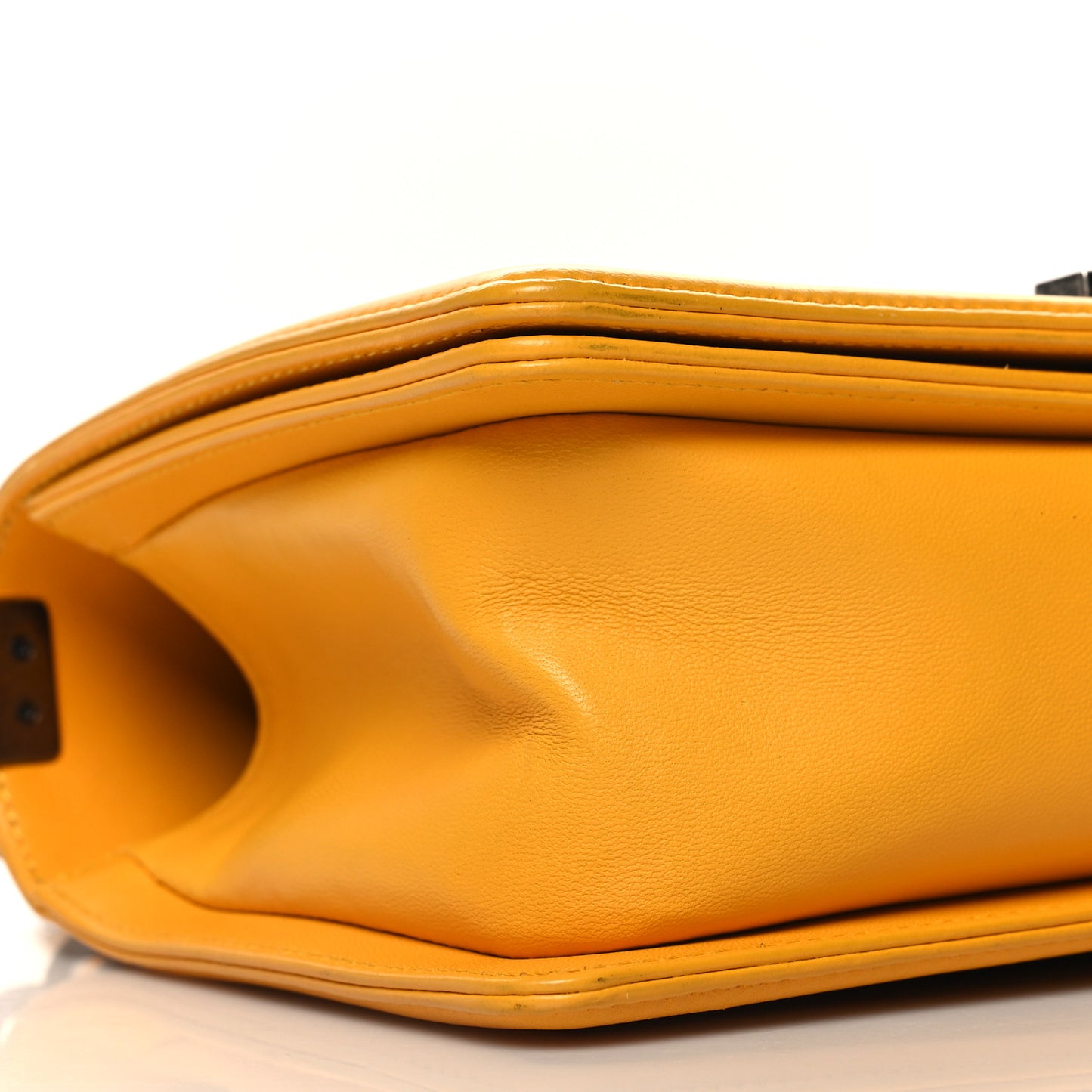 Lambskin Quilted Medium Boy Flap Yellow