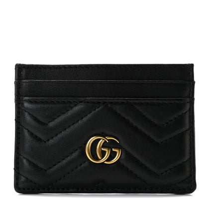 Gucci Calfskin Matelasse GG Marmont Card Holder Black 1 of 6