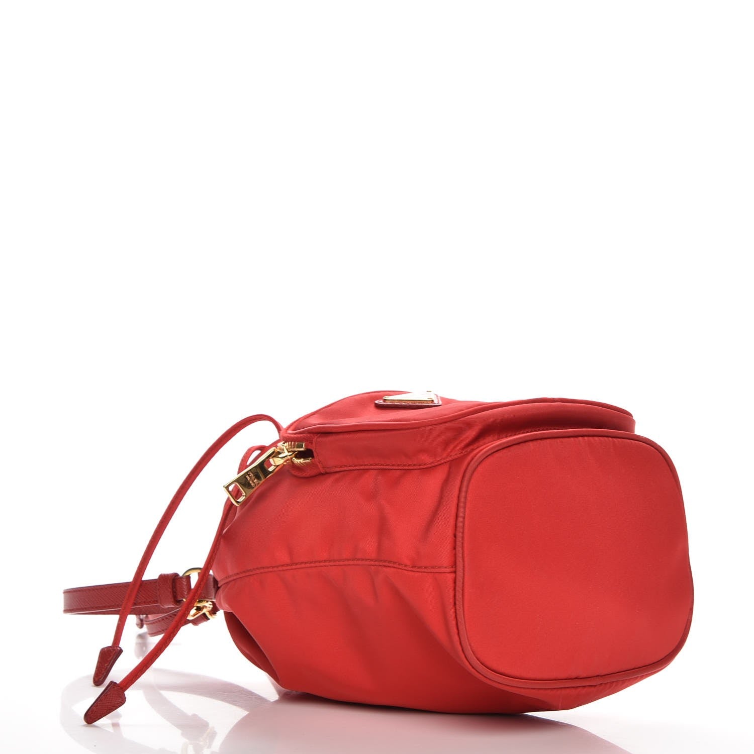 Prada Saffiano Tessuto Nylon Mini Bucket Crossbody Bag Rosso 5 of 9