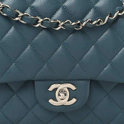 Chanel Caviar Quilted Medium Double Flap Turquoise 8 of 11