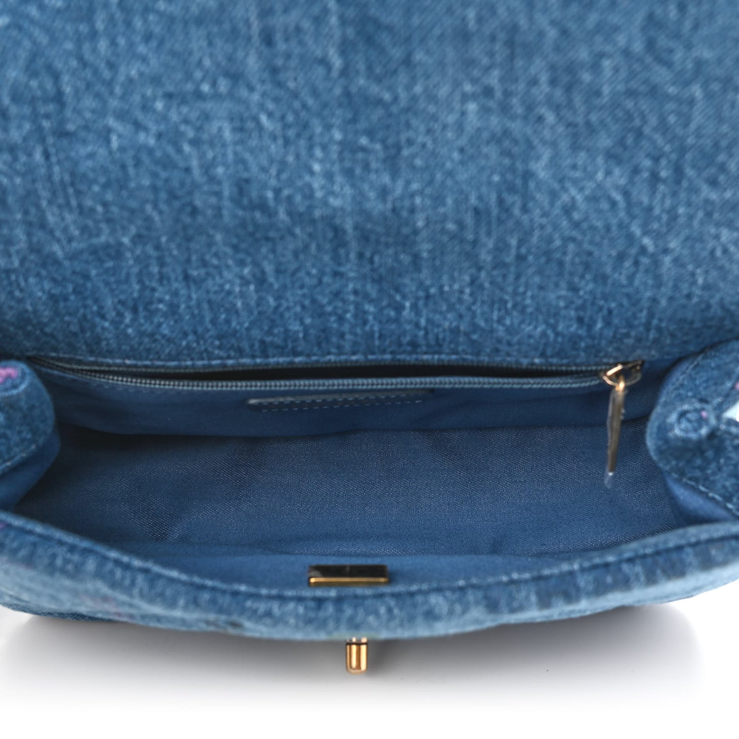 Denim Quilted Mini Denim Mood Rectangular Flap Blue Multicolor