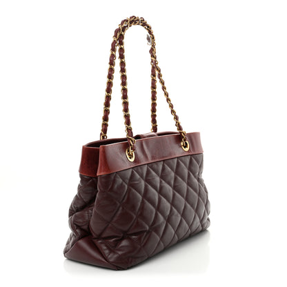 Chanel Calfskin Quilted Medium Soft Elegance Tote Burgundy 3 of 10