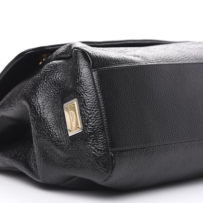 Dolce & Gabbana Grained Deerskin Large Miss Sicily Satchel Black 8 of 9