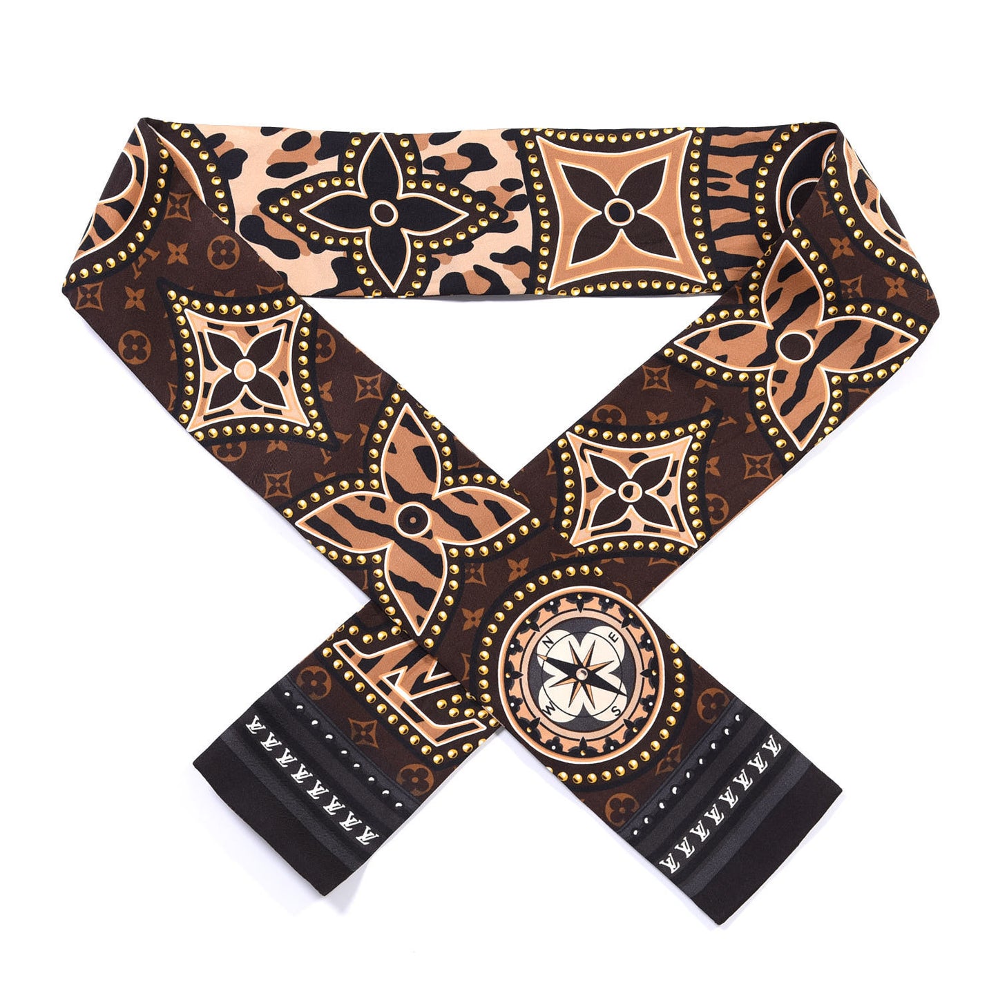 Silk Monogram LV World Bandeau Brown